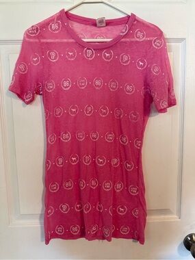 Women’s PINK Victoria's Secret Hot Pink Logo Tee Size S